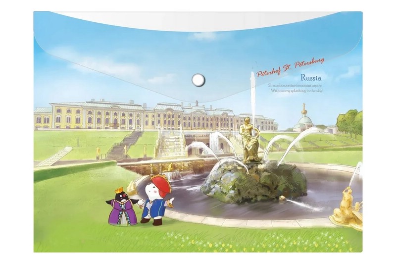 Папка-конверт на кнопке А4, Comix География 'Санкт-Петербург: Петергоф'