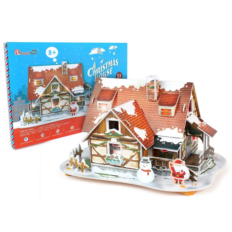 3D-пазл с подсветкой 'Рождественский домик', 53 детали, артикул P647h