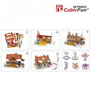 3D-пазл с подсветкой 'Рождественский домик', 53 детали, артикул P647h 3