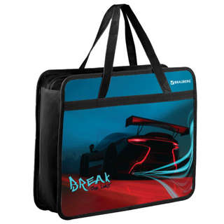 Папка для тетрадей Brauberg Машина, с ручками на молнии, А4, ...