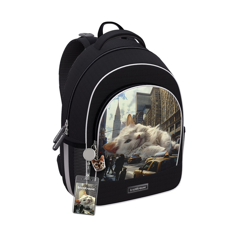 Ученический рюкзак с грудной перемычкой ErichKrause ErgoLineR 15L Big City Cats