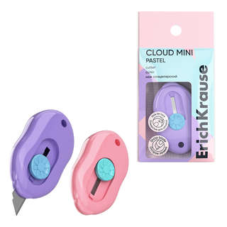 Нож канцелярский ErichKrause Cloud Mini Pastel, ассорти. Цена...