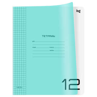 Тетрадь 12 листов в клетку, BG 'UniTone. Neon', пластиковая о...