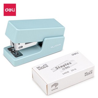 Степлер мини Deli Nusign 24/6 26/6 (25 листов) голубой