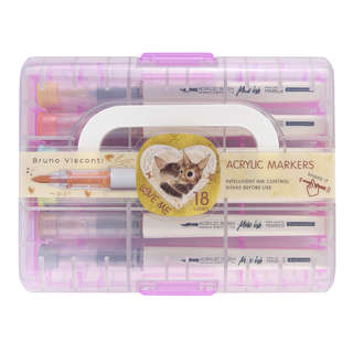 Набор маркеров-кистей 'Love Me' 18 цветов, акриловые, увеличе...