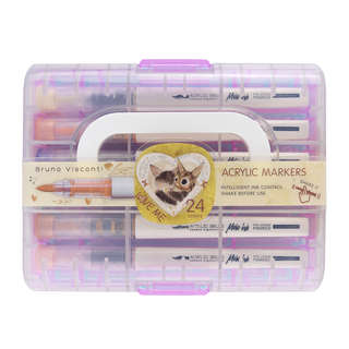 Набор маркеров-кистей 'Love Me' 24 цвета, акриловые, увеличен...