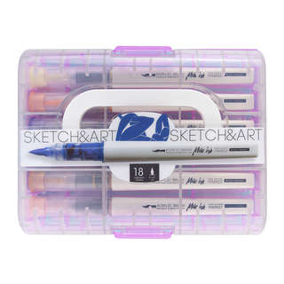 Набор маркеров-кистей 'Sketch&Art' 18 цветов, акриловые, увел...