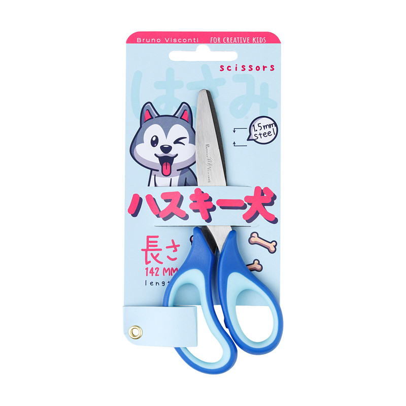 Ножницы детские 'Kawaii Animals' 14.2 см, эргономичные ручки, Bruno Visconti
