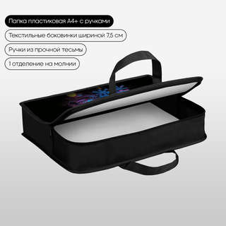 Папка с ручками А4, 1 отделение, Berlingo 'Cyberpunk', пластик, на молнии 2