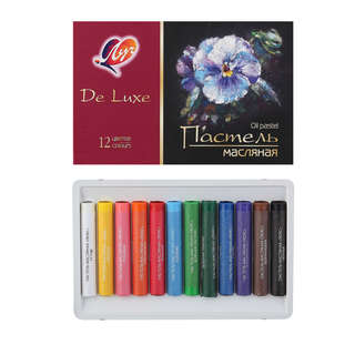 Пастель художественная, масляная, 12 цветов, круглая, картонн...