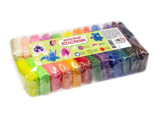 Масса для лепки 24 цвета по 10 г (легкий пластилин) Луч