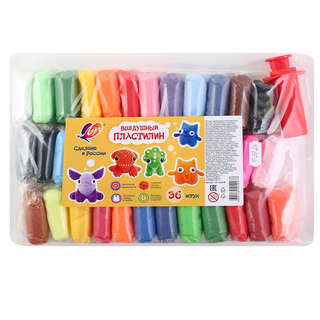 Пластилин легкий, 36 цветов, 360 гр, застывает на воздухе, 'Воздушный' Луч 2