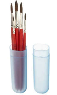 Набор кистей № 1-5, пони, круглые, Луч Классика, с пеналом 3