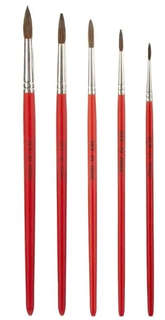 Набор кистей № 1-5, пони, круглые, Луч Классика, с пеналом 4