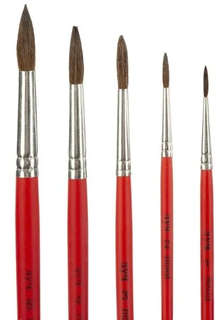 Набор кистей № 1-5, пони, круглые, Луч Классика, с пеналом 5