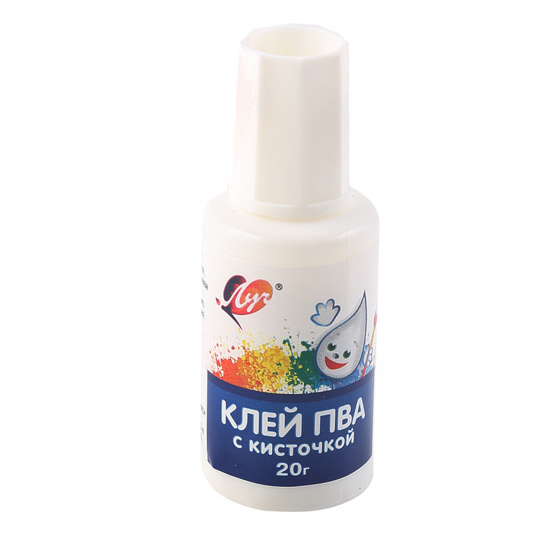 Клей ПВА, 20 мл, с кисточкой, Луч