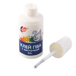 Клей ПВА, 20 мл, с кисточкой, Луч 2