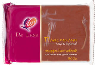 Пластилин скульптурный Луч De Luxe, терракотовый, 300 г
