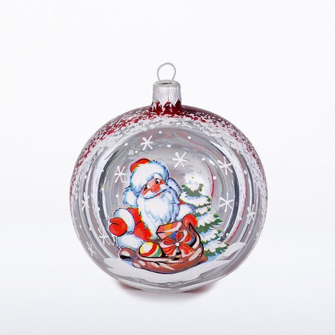 Шар 'Морозко', стекло, 9.5 см, артикул С 313