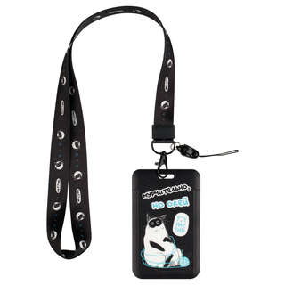 Бейдж вертикальный MESHU 'Fancy Cat', 110х70 мм, лента с кара...