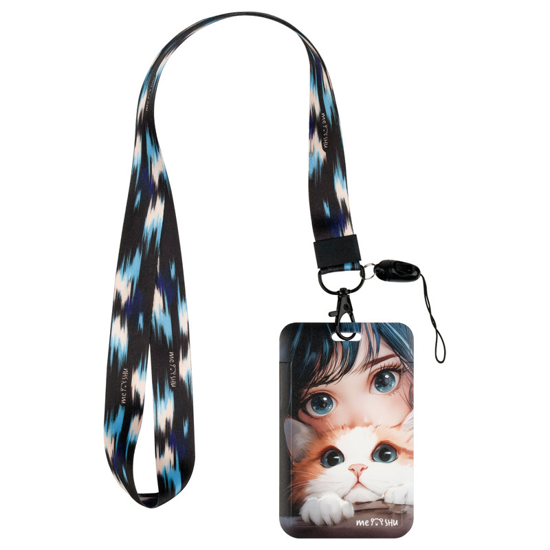 Бейдж вертикальный MESHU 'Sensitive', 110х70 мм, лента с карабином, 2D печать