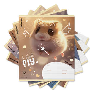 Тетрадь 12 листов в линейку, ErichKrause Fluffy, в ассортимен...