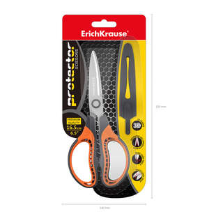 Ножницы ErichKrause Protector, 16.5 см с чехлом 6