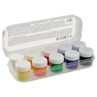 Гуашь Гамма 'Классическая', 10 цветов по 17.5 мл, пластиковый пенал 2