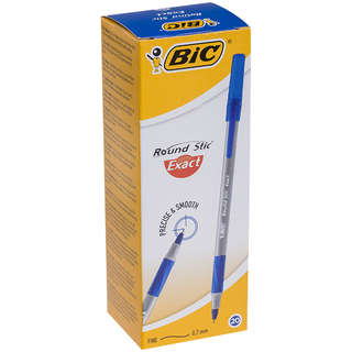 Ручка шариковая Bic 'Round Stic Exact' синяя, 0.7 мм, грип 3