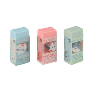 Ластик мягкий 'Meow', BV, ассорти. Цена за 1 шт.