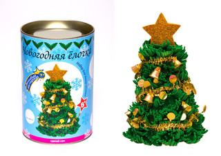 Набор для творчества 'Новогодняя елочка' (12 см), с мишурой Волшебная мастерская 1