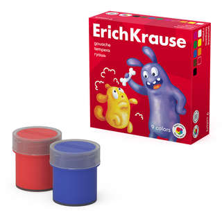 Гуашь 9 цветов по 20 мл, ErichKrause Jolly Friends