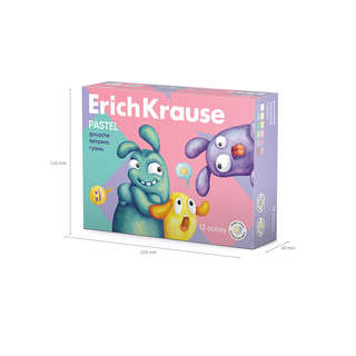 Гуашь 12 цветов по 20 мл, ErichKrause Jolly Friends Pastel 5