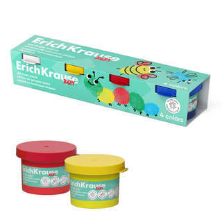 Краски пальчиковые гелевые ErichKrause Baby с Алоэ Вера 4 цве...