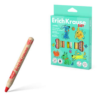 Цветные карандаши 6 цветов c точилкой, деревянные ErichKrause...