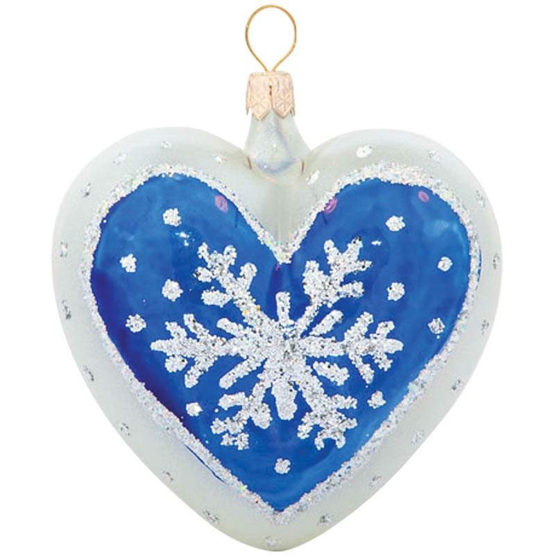 Елочное украшение 'Снежинка', стекло, 6.5 см, фабрика Ёлочка