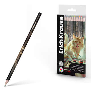 Цветные карандаши 12 цветов, деревянные ErichKrause Big City ...