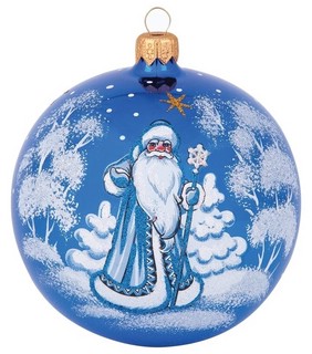 Шар 'Дед Мороз', стекло, 9.5 см, артикул С477, цвет в ассорти...