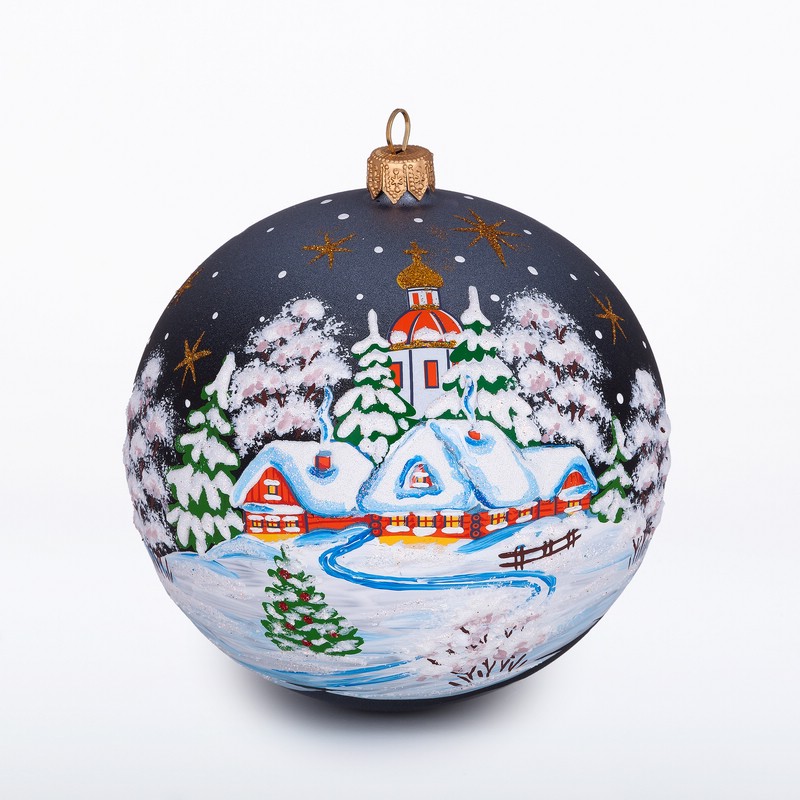 Шар 'Рождественская Ночь' стекло, 11.5 см, артикул С1506