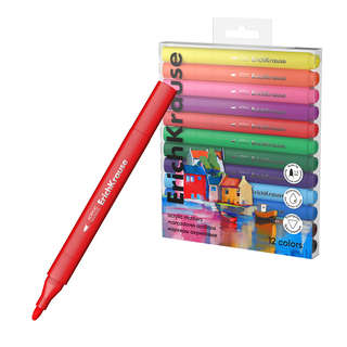 Маркеры акриловые 12 цветов, ErichKrause Art Spirit c пулевид...