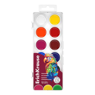 Краски акварельные 12 цветов, ErichKrause Safari с УФ защитой...