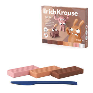 Пластилин классический 8 цветов со стеком, 144 г, ErichKrause...
