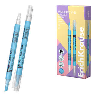 Текстмаркер двухсторонний стираемый, ErichKrause Visioline V-...