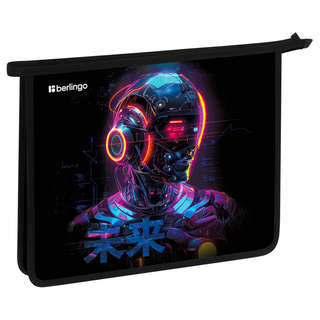 Папка для тетрадей 1 отделение на молнии, А5 Berlingo 'Cyberp...