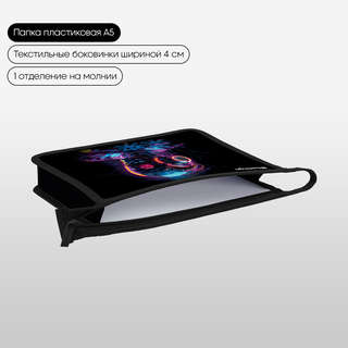 Папка для тетрадей 1 отделение на молнии, А5 Berlingo 'Cyberpunk' пластик 2