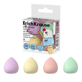 Набор из 4 ластиков ErichKrause Sponge Mini Yummy (в пэт-боксе)