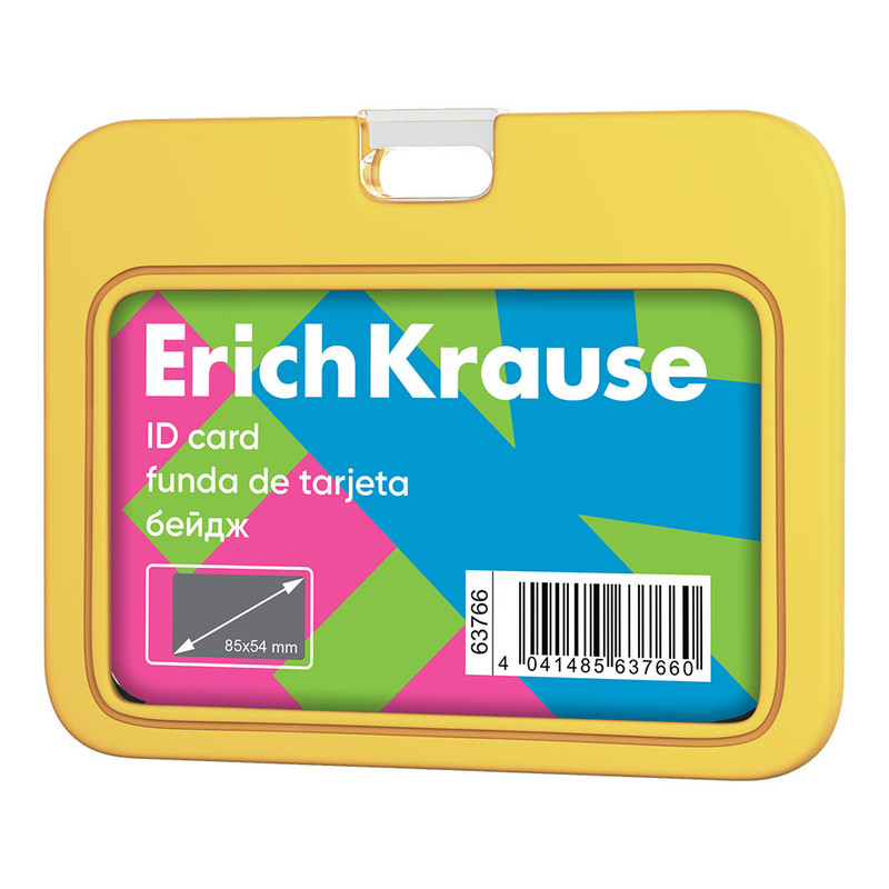 Бейдж горизонтальный ErichKrause Pastel, силиконовый, желтый