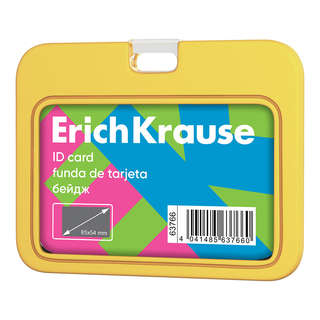 Бейдж горизонтальный ErichKrause Pastel, силиконовый, желтый