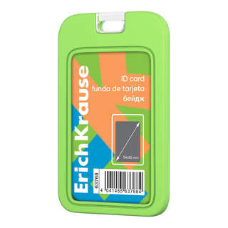 Бейдж вертикальный ErichKrause Neon, силиконовый, зеленый