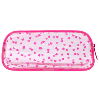 Пенал-косметичка на молнии, прозрачный, 'Hearts', 21х5х9 см, Brauberg 2